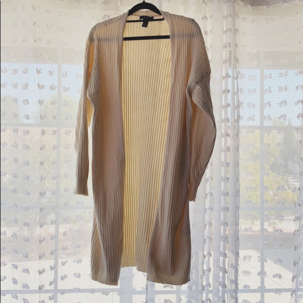 Ribbed long cardigan